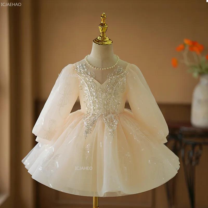 Robe de princesse pour bébés filles, robe de demoiselle d'honneur, robe bouffante pour mariage, spec
