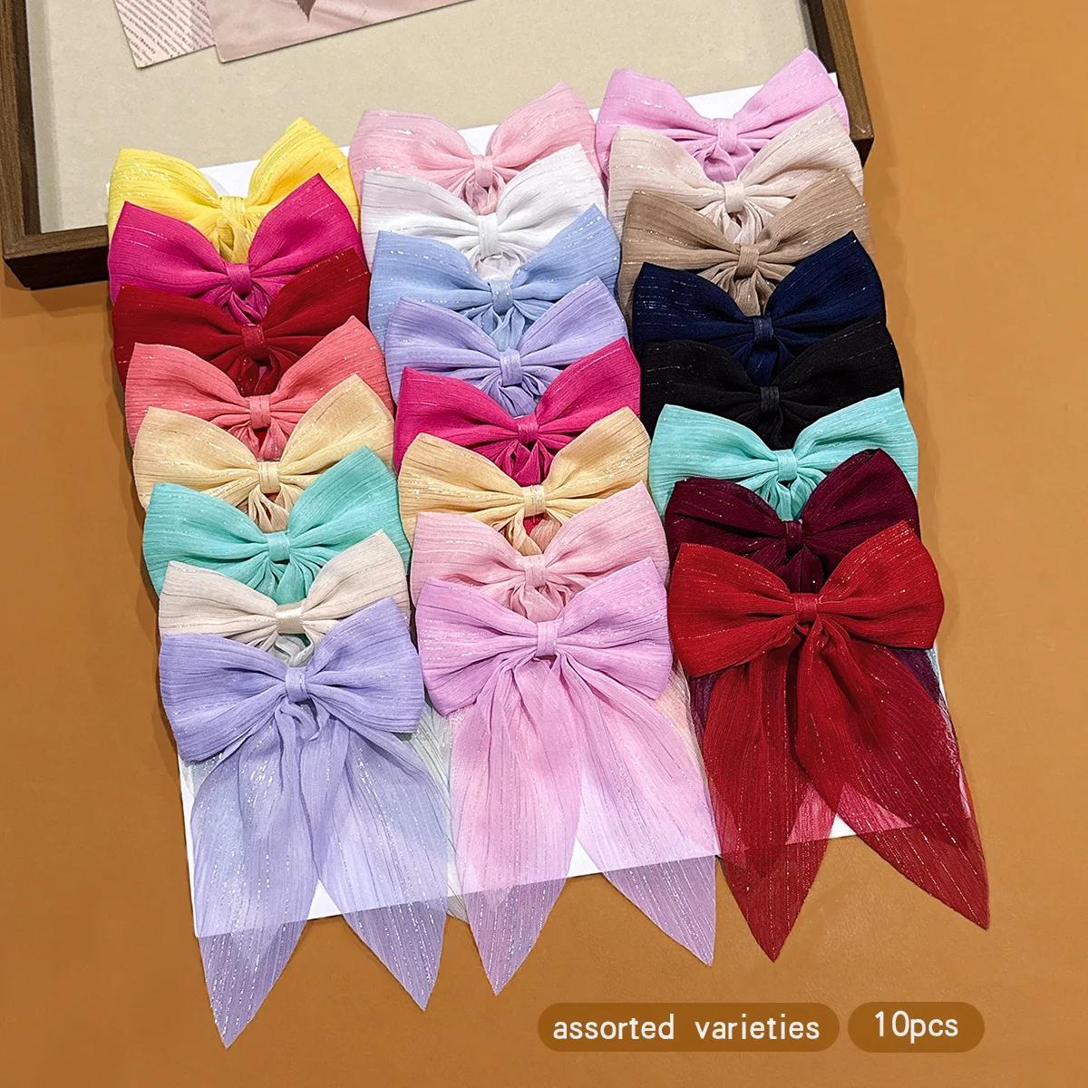 10 couleurs de pinces à cheveux à nœud aléatoires adaptées à un usage quotidien comme accessoires po