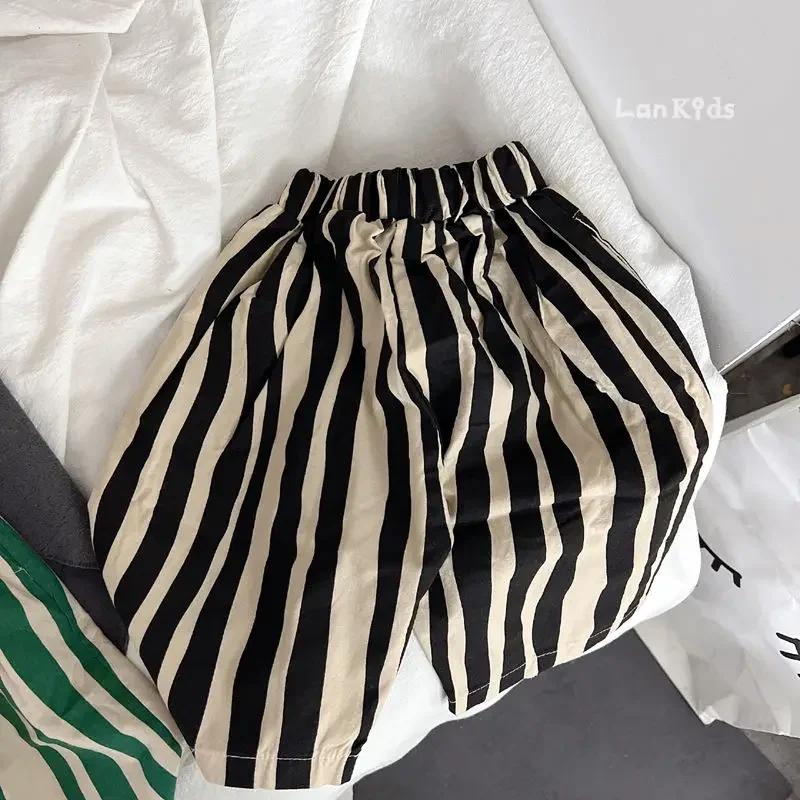 Short doux et respirant pour bébés garçons et filles, pantalon rayé décontracté pour enfants, longue