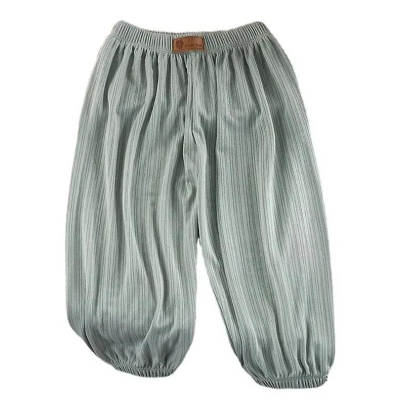 Pantalon d'été fin et respirant pour enfants, couleur bonbon contre les moustiques, pour garçons et 