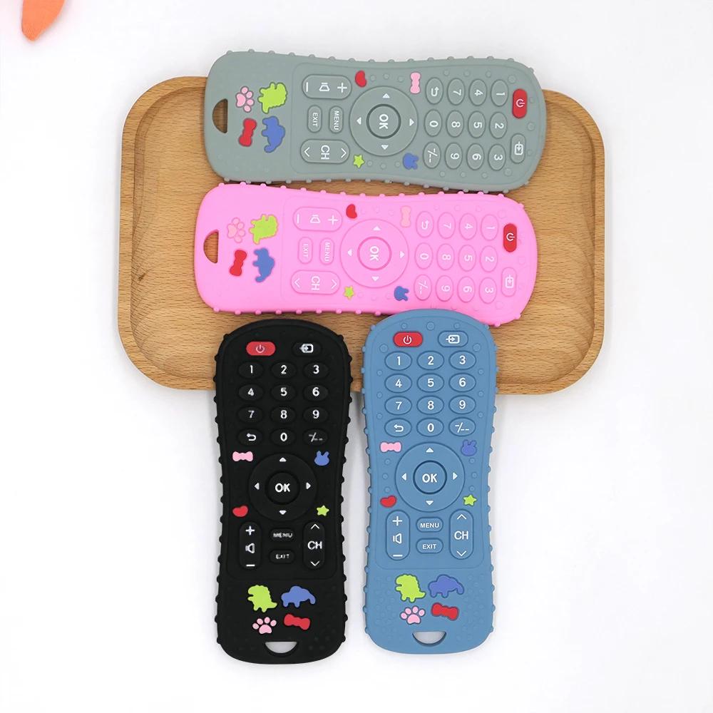 1/4 pièces Silicone bébé jouets TV télécommande forme anneau de dentition jouet sans BPA Silicone de