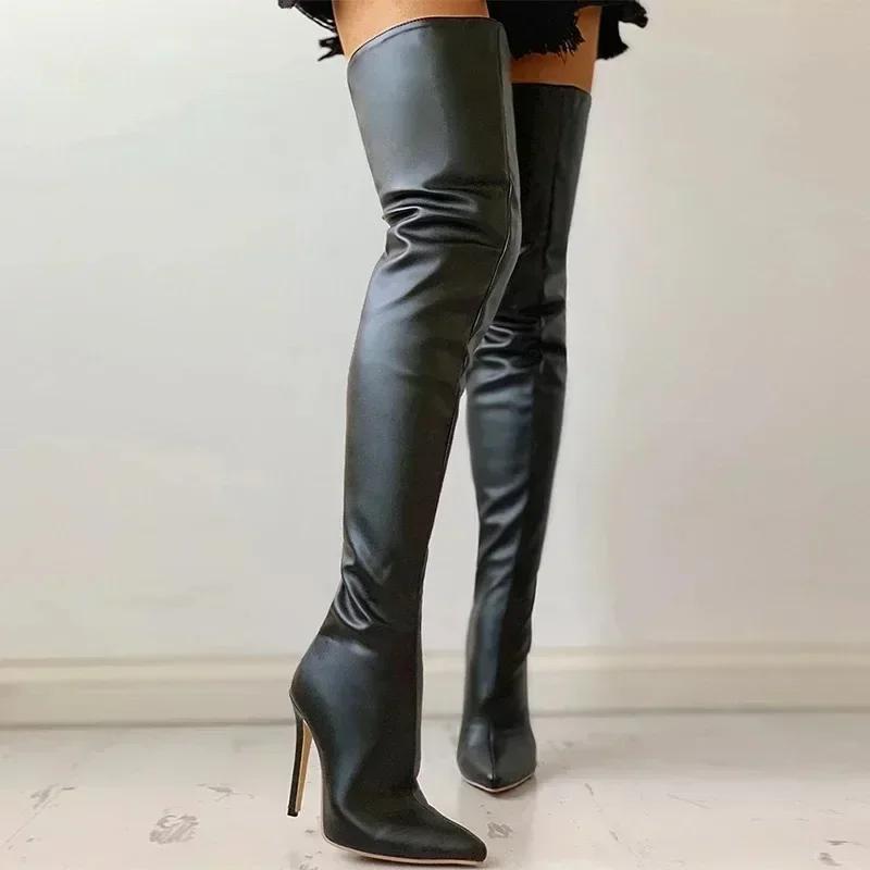 Bottes pour femmes, nouveau style européen et américain, personnalité à la mode, au-dessus du genou,