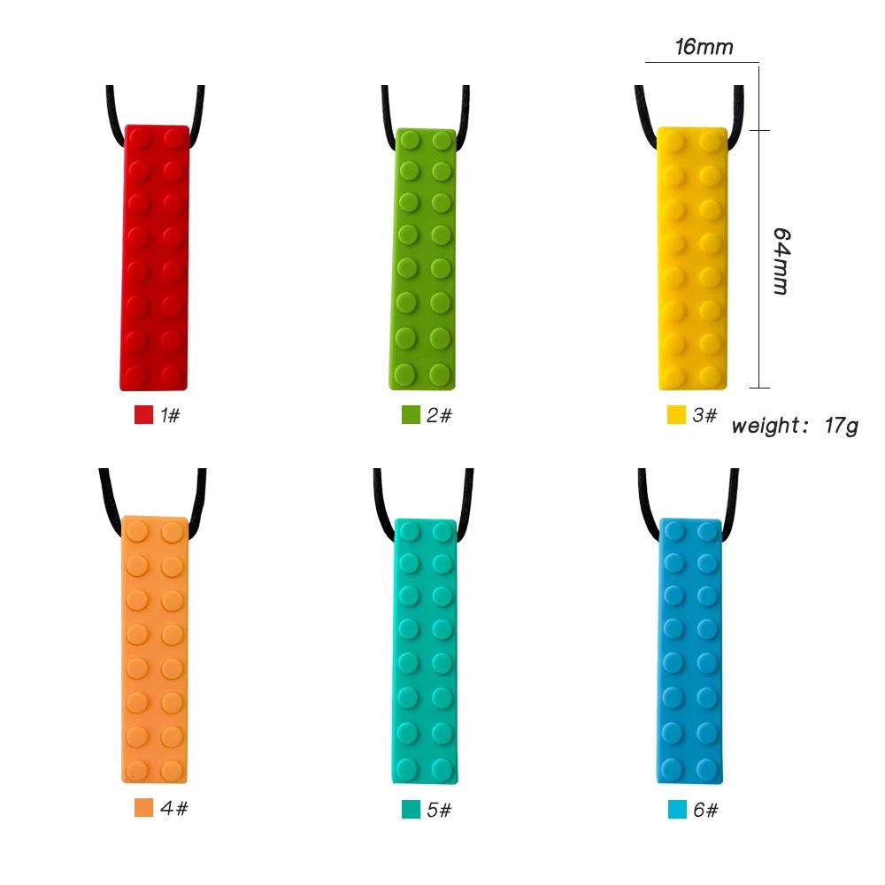 Anneau de dentition en Silicone pour enfants, 1 pièce, collier à mâcher, pendentif sensoriel à mâche