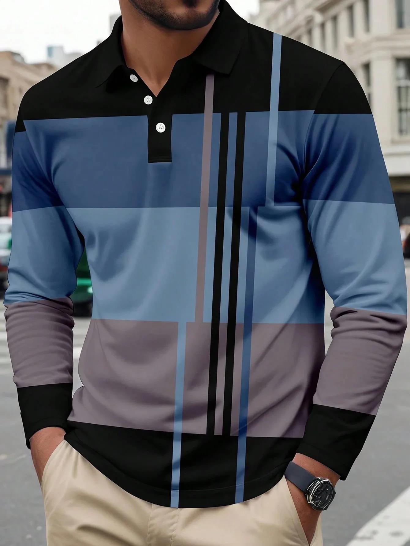 La nouvelle chemise POLO à manches longues pour hommes pour le printemps et l'automne 2025 présente 