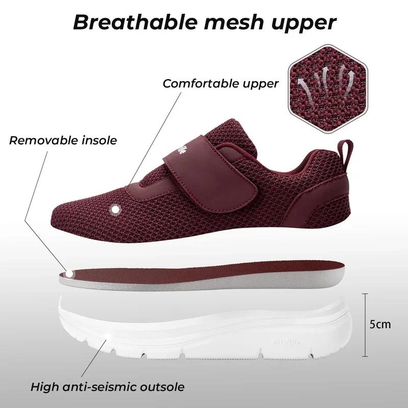 FitVille chaussures pour femmes baskets larges chaussures pour diabète sangle réglable pour pieds go