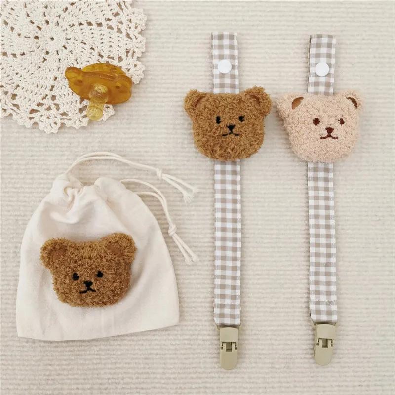 1 pièces mignon ours bébé attache-sucette chaîne porte-factice sucette Clips sangle porte-mamelon in