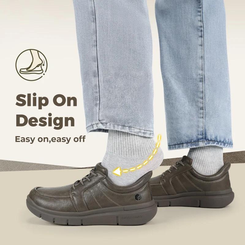 FitVille – chaussures larges à enfiler pour hommes, chaussures Oxford légères et décontractées, bask