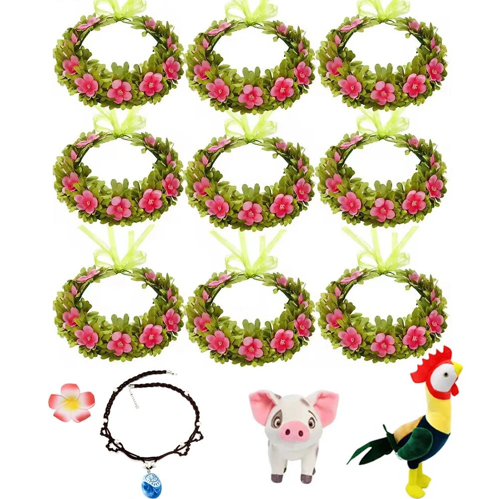Guirlande de Moana pour filles, couronne de fleurs, coiffure pour enfants et adultes, Costume de pri