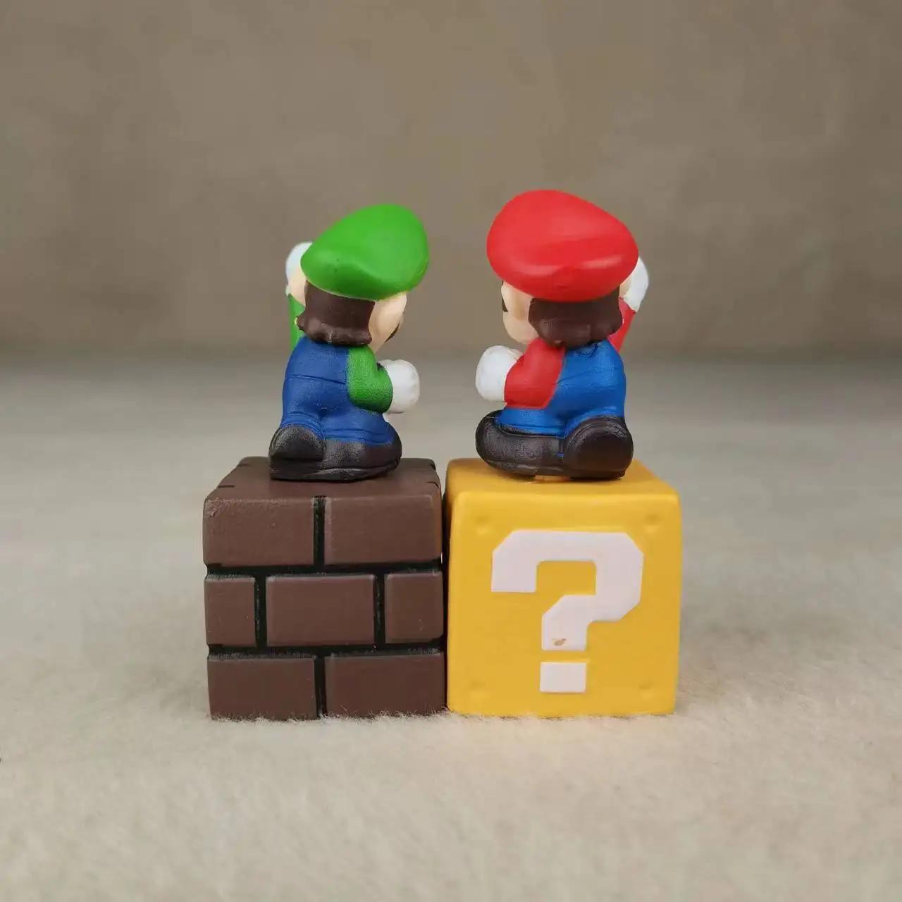 Figurine d'action Super Marios, modèle de poupée, décoration de gâteau, ornements de voiture, périph