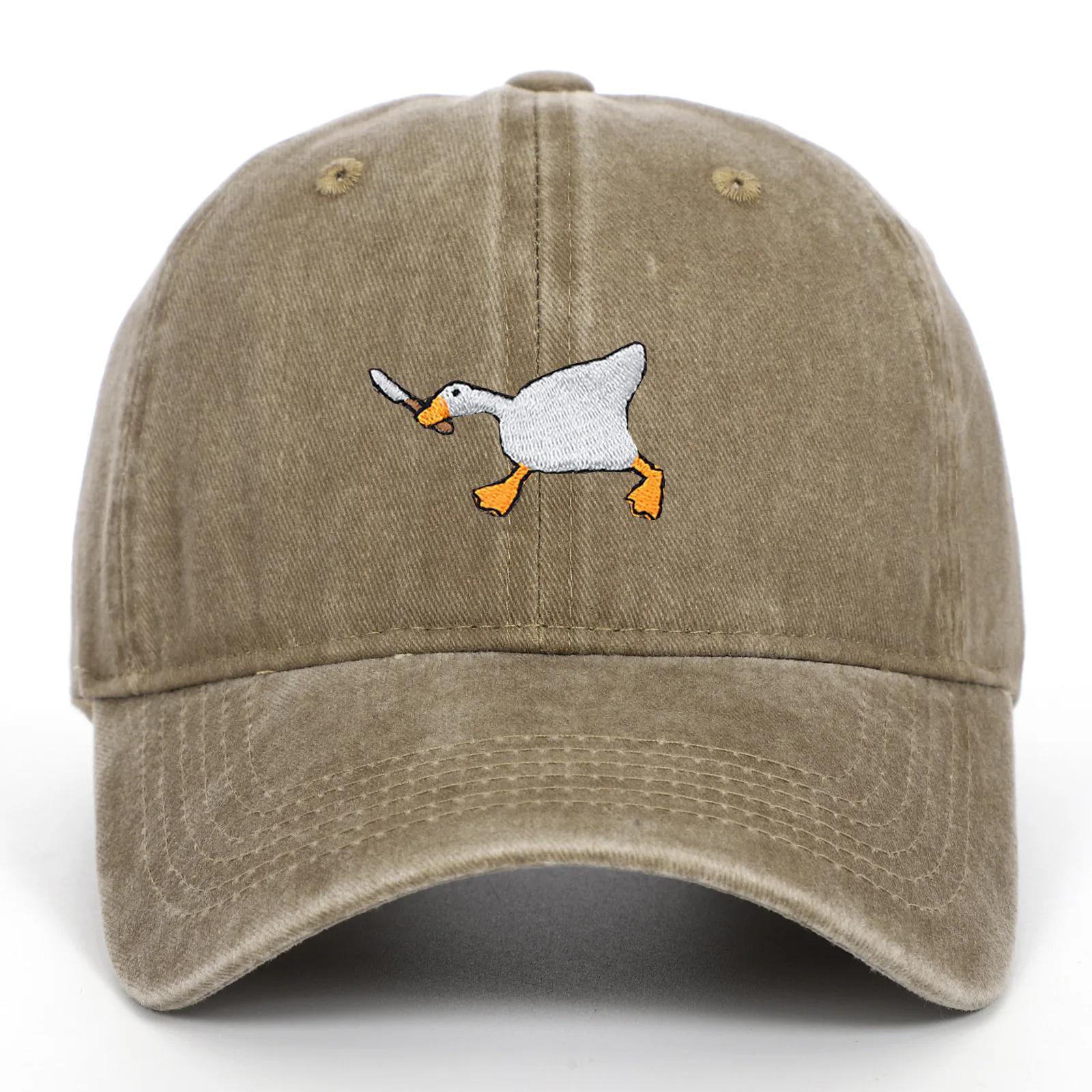Casquette de baseball brodée avec motif d'oie pour hommes et femmes, casquette en bec de canard de s