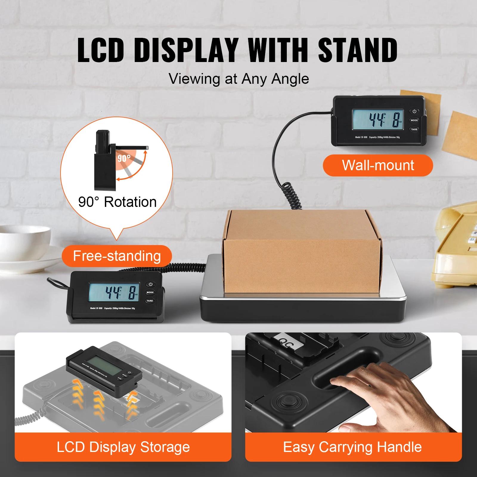 SucceBuy 440lbs balance d'expédition numérique avec minuterie fonction de tara HD écran LCD paquet P