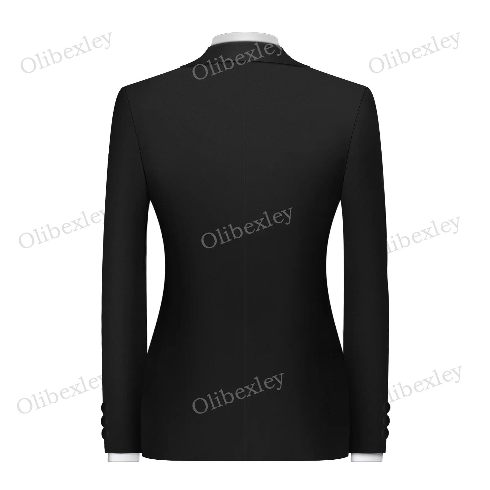 Smokings noirs pour hommes costumes noirs 2 pièces personnalisé Elegante haute qualité Slim Fit homm