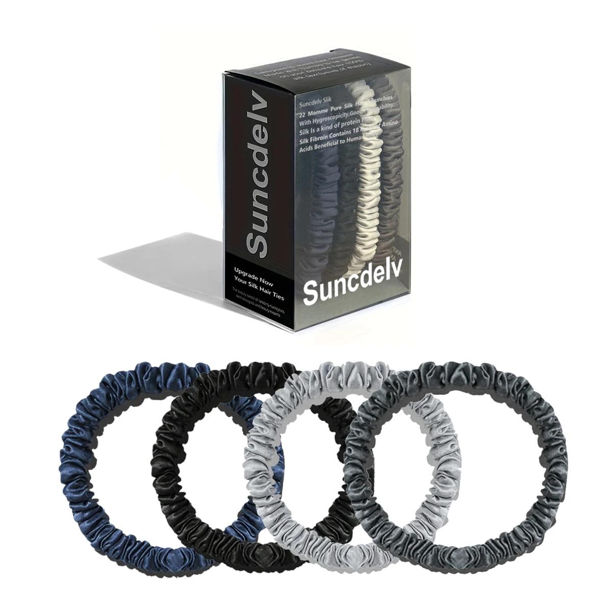 Chouchous pour cheveux 100% soie naturelle, couleur unie, chouchous pour cheveux de haute qualité (2