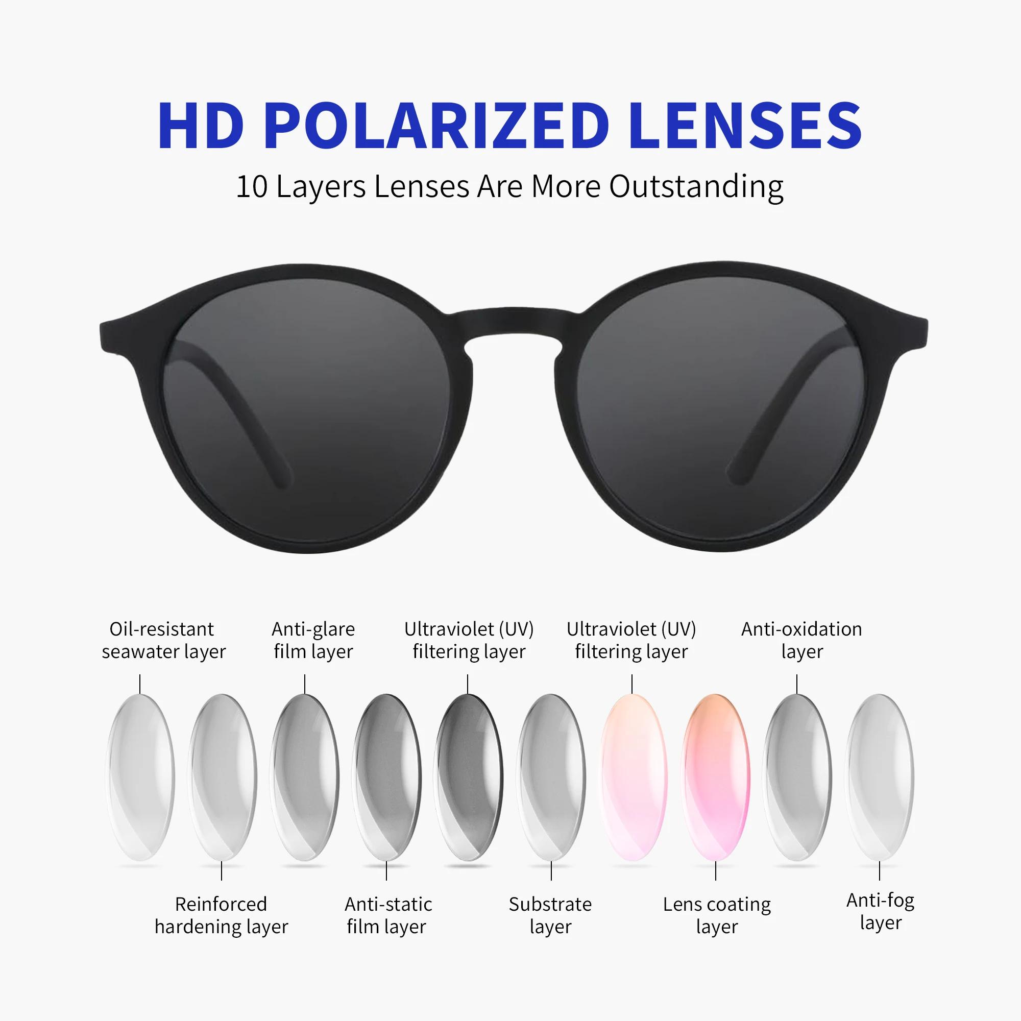ZENOTTIC-Lunettes de soleil polarisées rétro pour hommes et femmes, monture ronde vintage, jambes en