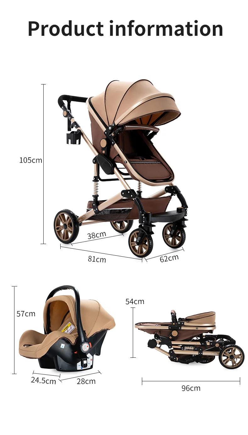 Poussette bébé 3 en 1 pour nouveau-nés, voiture pour bébé, landau Portable, chariot léger avec fonct