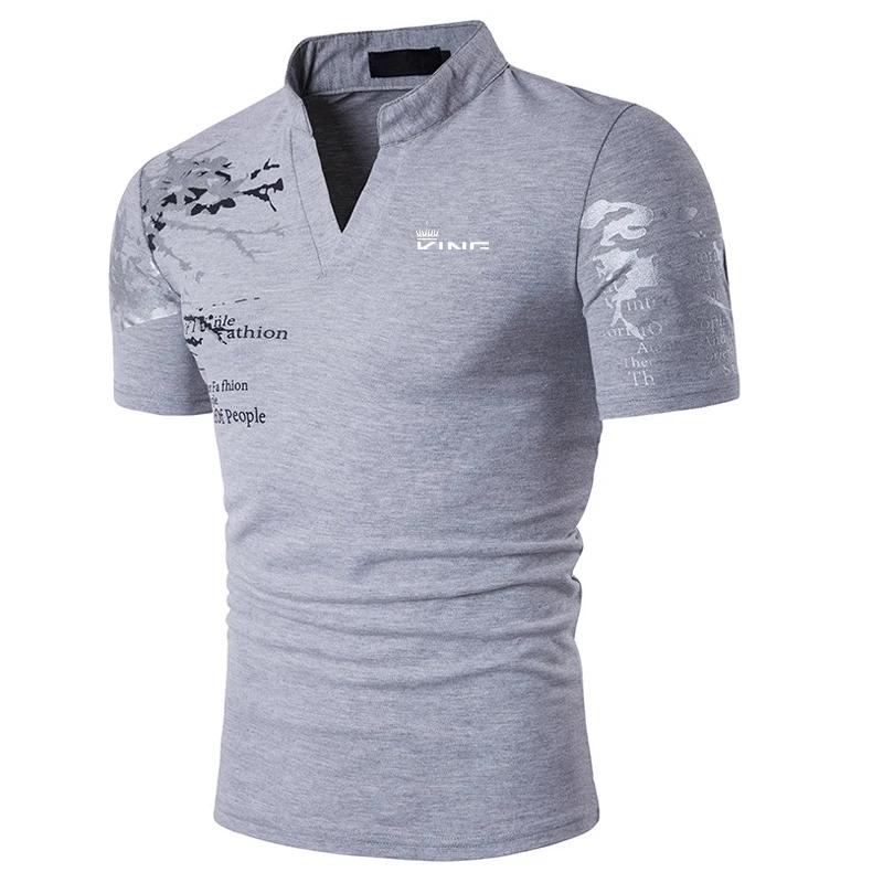 Polo de Golf pour hommes, imprimé graphique, col en V, extérieur, rue, manches courtes, vêtements im