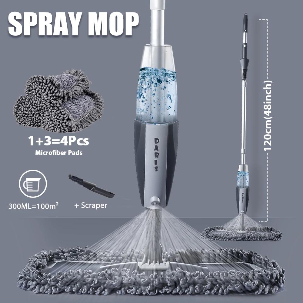 Balai serpillière magique avec tampons en microcarence réutilisables, manche rotatif, résistant à 36