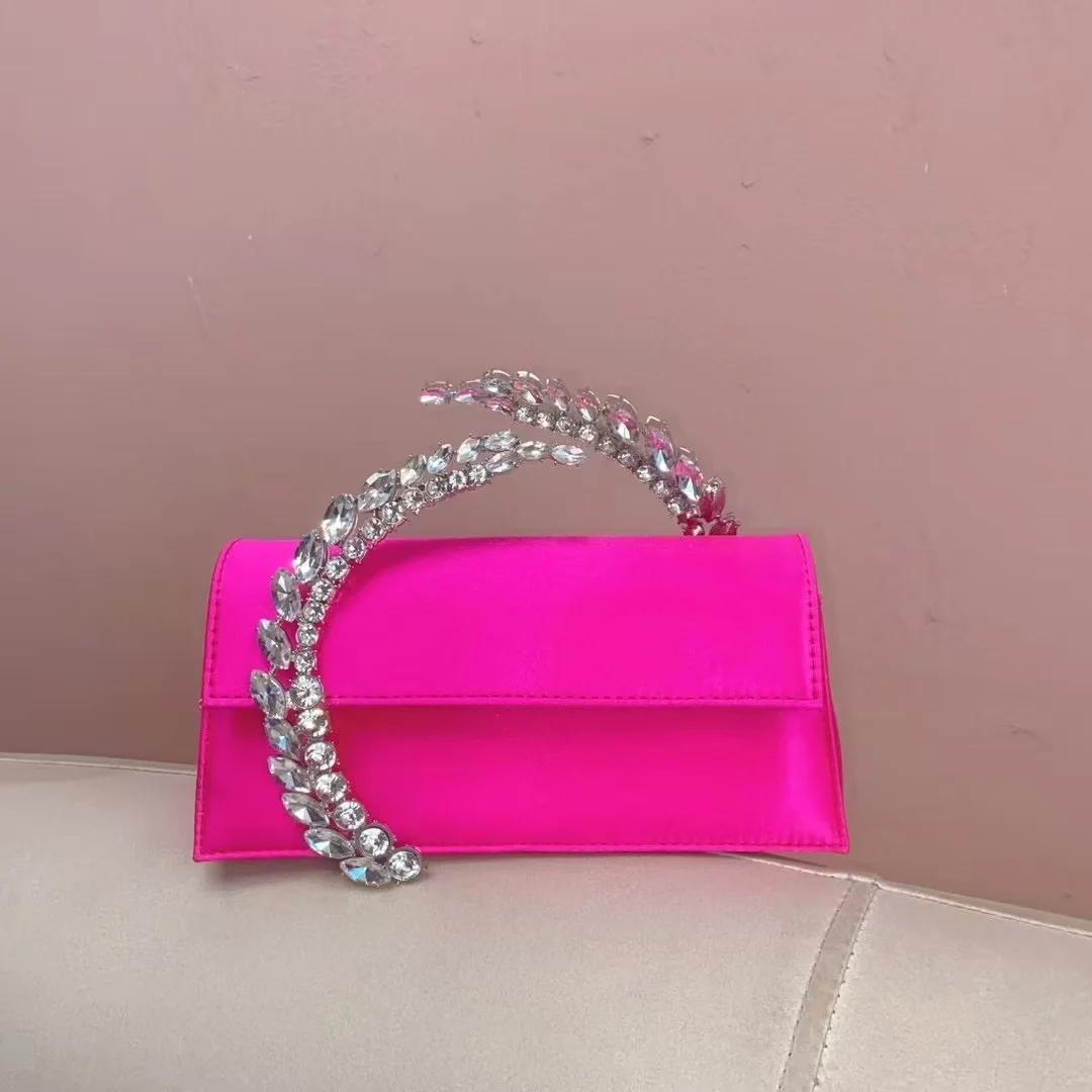 Sac à main en métal satiné pour femme, cristal brillant, biscuits diamant, sac de soirée, pochette d