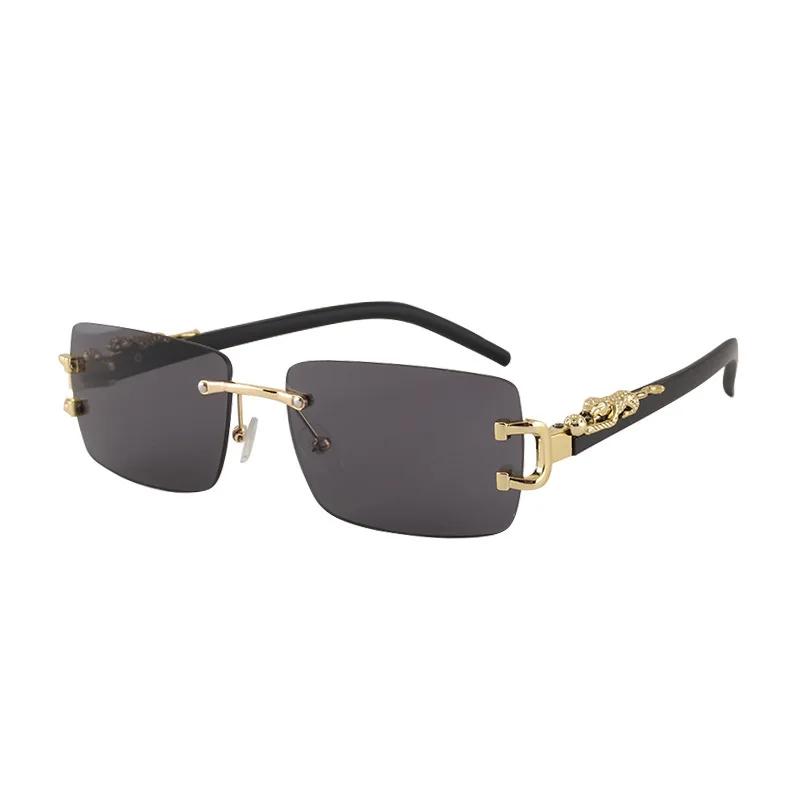 Lunettes de soleil rectangulaires personnalisées sans cadre pour femmes et hommes, 1 pièce, à la mod