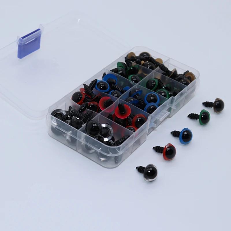 100 pièces 5/6//7/8/9/10/12/14/18/20mm yeux de sécurité en plastique pour jouets bricolage mélange t