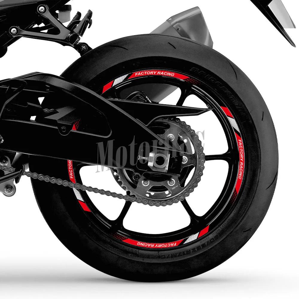 Autocollant réfléchissant pour roue de moto, 10/12/17/18 pouces, accessoires de moyeu à rayures de j