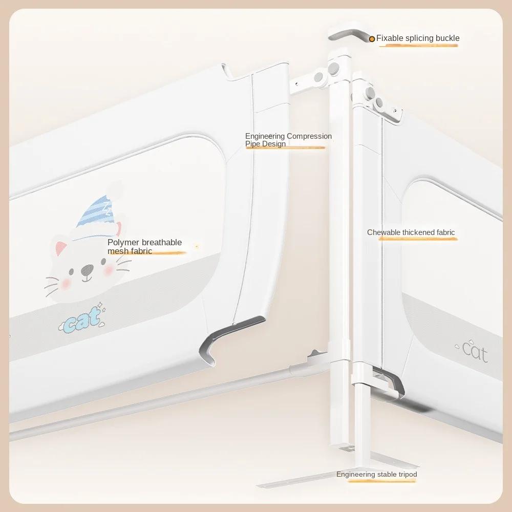 Barrière de sécurité pour lit bébé à 3 côtés, barrières de lit et barre de protection à base triangu