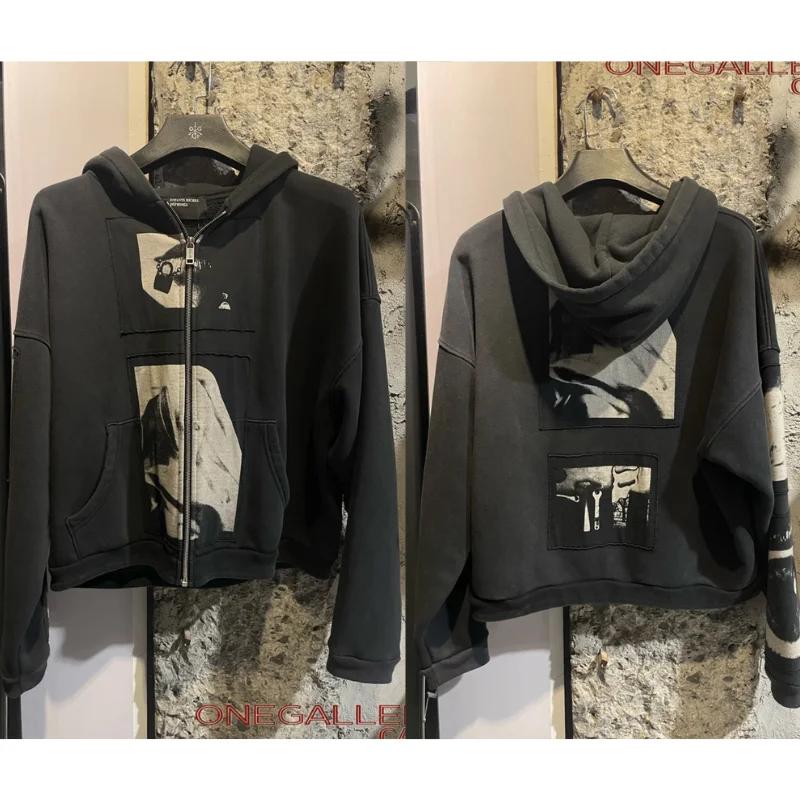2025ss erd sweat à capuche High Street poche kangourou fermeture éclair manches longues à capuche po