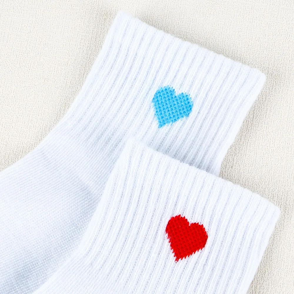 Chaussettes Blanches Confortables à Motif de Cœur pour Fille, 5 Paires