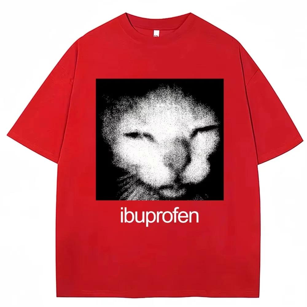 2026 Vintage Drôle Ibuprofen Chat Meme Graphique T-shirt Femmes Humor Mode T-shirts Surdimensionné D