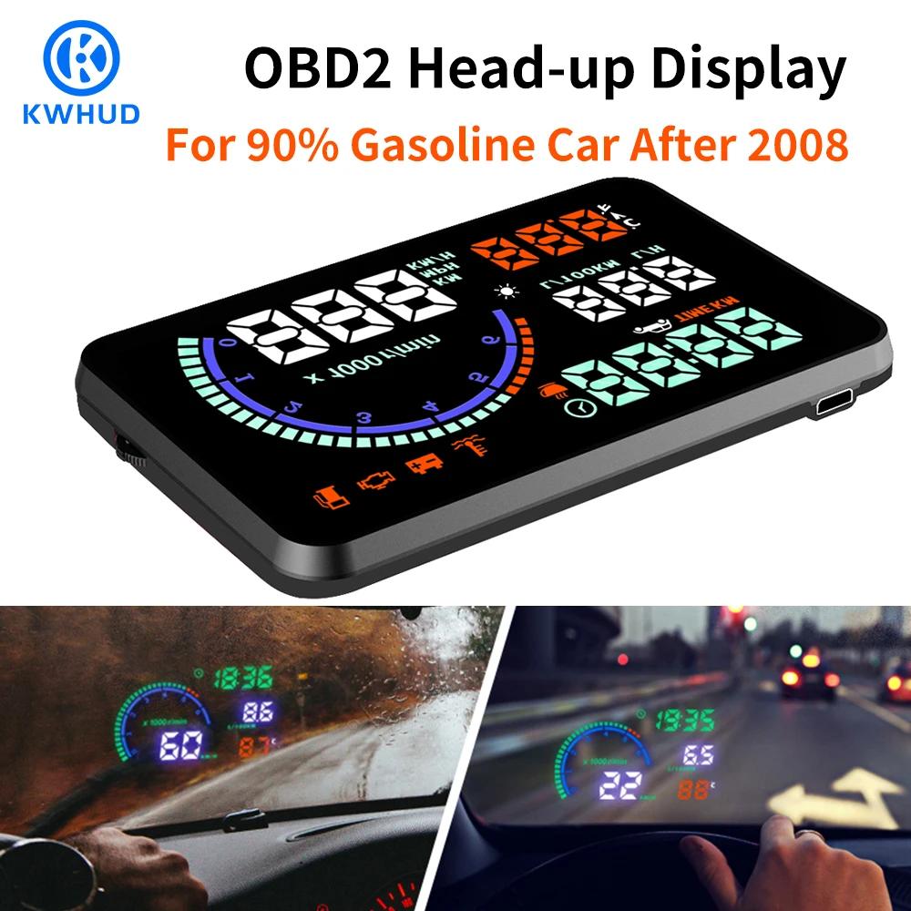KWHUD affichage tête haute Obd2 voiture Hud compteur de vitesse numérique RPM Tacho compteur de temp