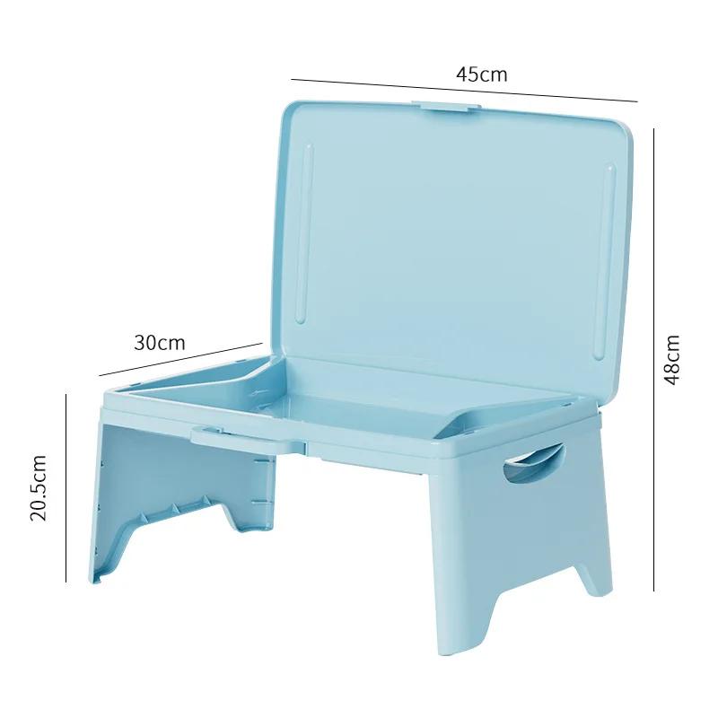 Table pliante pour ordinateur portable avec compartiments de rangement - Plateau robuste pour ordina