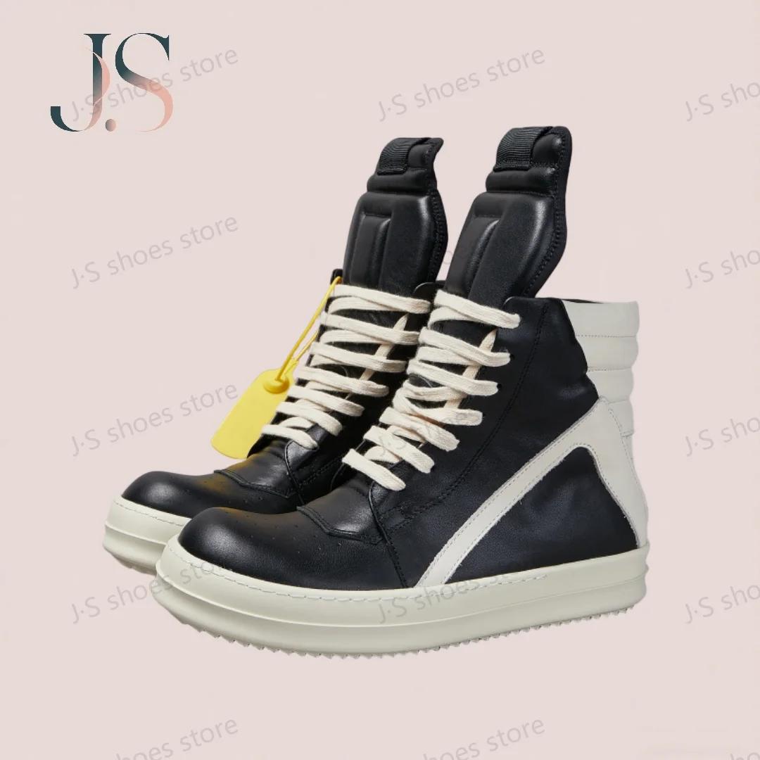 R-o qualité hommes chaussure en cuir noir bottine extérieur bottes haut chaussures décontractées fer