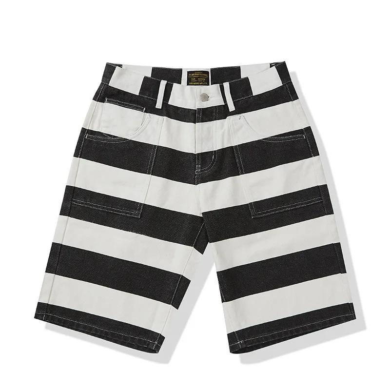 Short d'Été en Coton à Rayures pour Homme, Vêtement Classique Vintage, Décontracté, Droit, Taille Mo