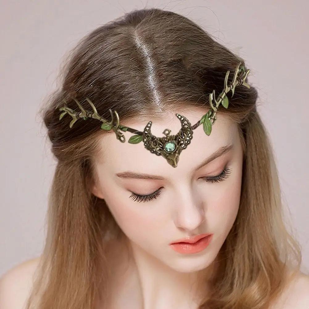 Couronne d'elfe, diadème d'elfe, serre-tête de vigne, couronne de sorcière féerique, bandeau gothiqu