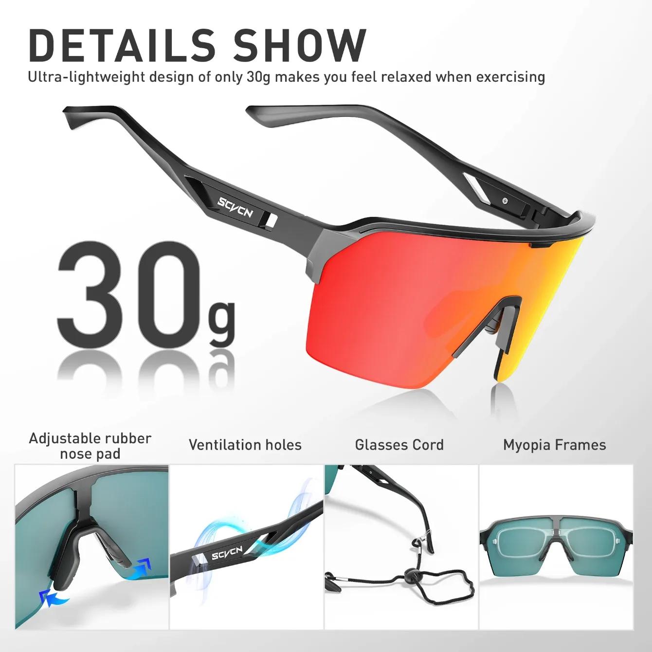 Lunettes de cyclisme SCVCN, lunettes de soleil photochromiques pour hommes, lunettes de sport d'exté