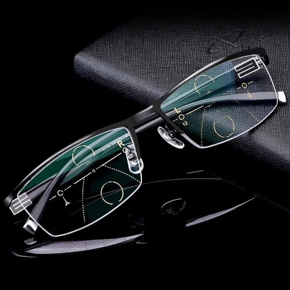 Lunettes de lecture multifocales pour hommes et femmes, presbytes, Anti-lumière bleue, rétro, 2023