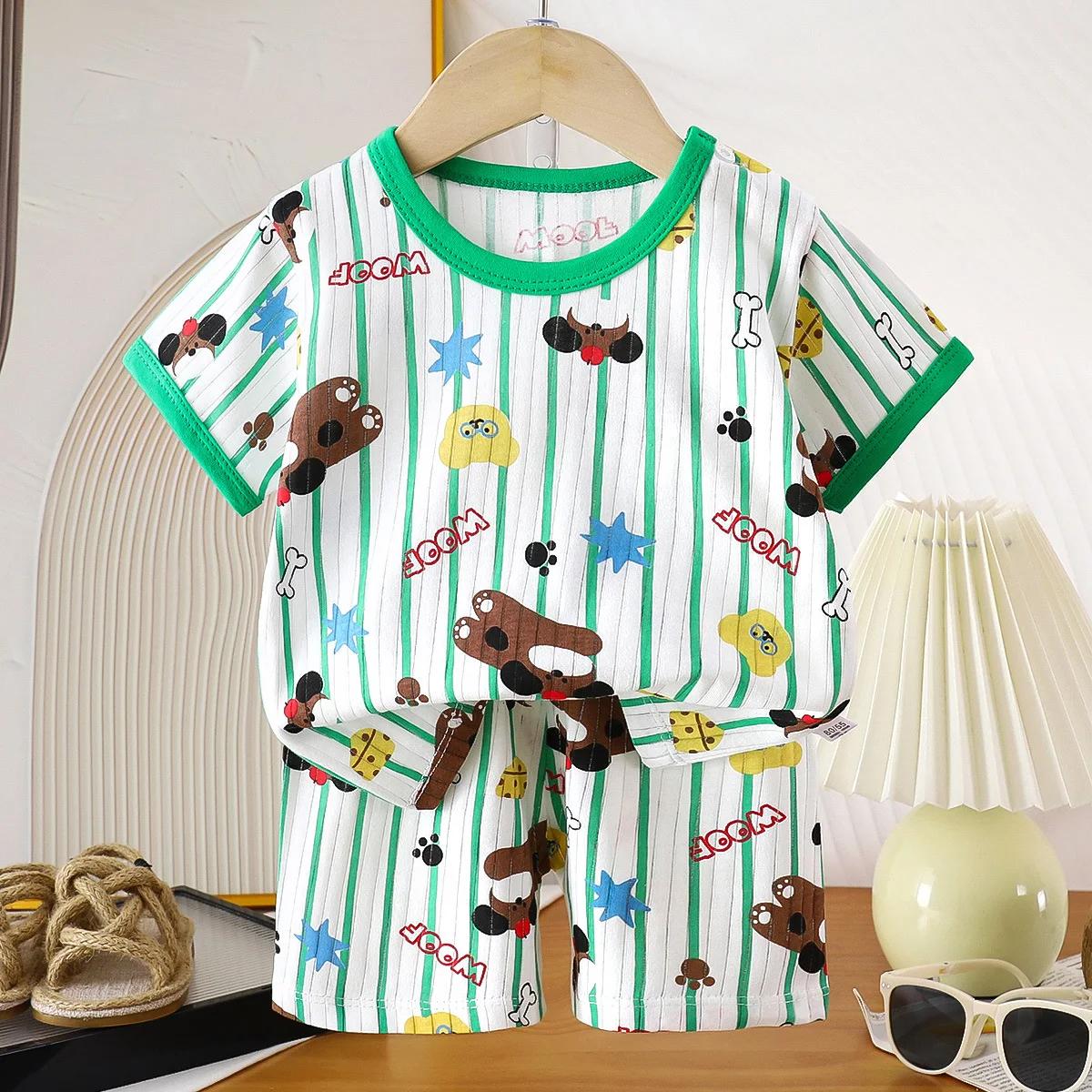 Ensemble de vêtements pour enfants, 2 pièces, T-shirt, costume d'été en coton, Short pour filles, vê
