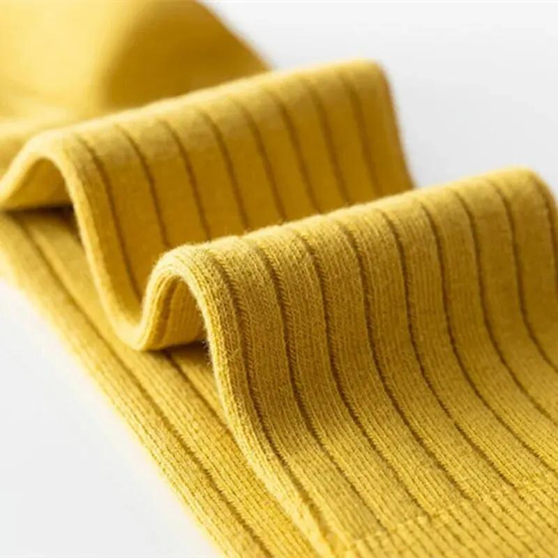 3 paires/lot bébé genou chaussettes hautes enfants filles garçons doux coton longue chaussette migno