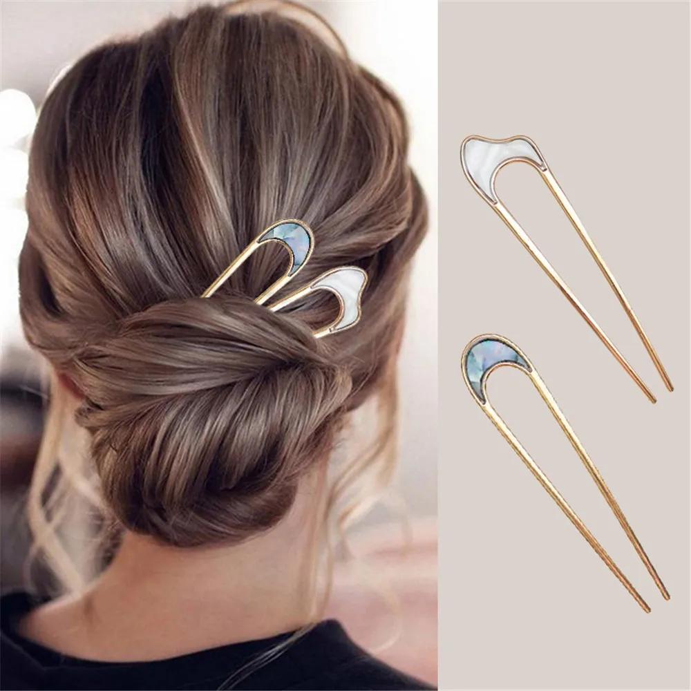Épingle à cheveux en forme de U en métal pour femmes, fourche à cheveux en U, épingle à cheveux fran