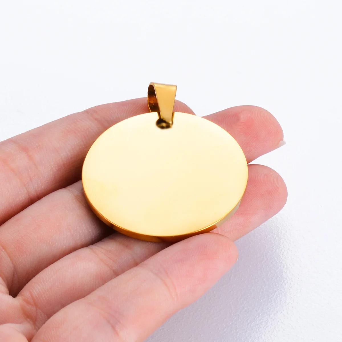 10 pièces en gros militaire armée Style disque pendentif rond 6 couleurs collier blanc en acier inox