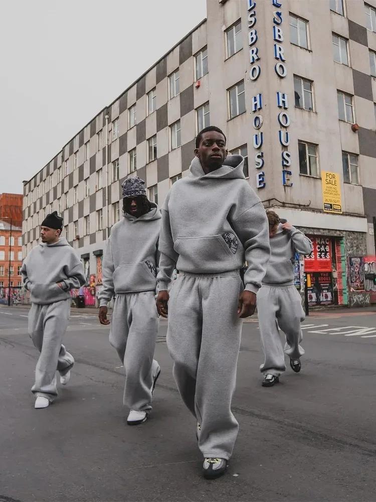 Costume de sport pour hommes, Streetwear rétro décontracté, tendance, Y2K, Harajuku, sweat à capuche