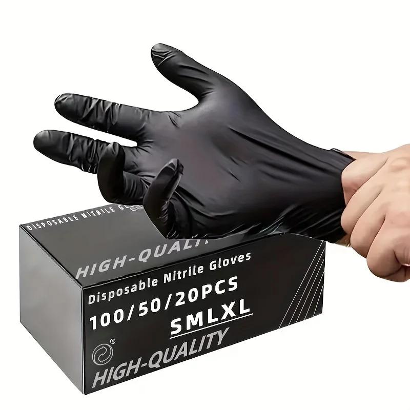 Gants de Poulet Épais NitCarter Noirs pour Livres, de Coiffure, Imperméables, Vaisselle, Tatouage, 1