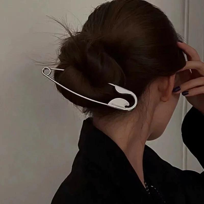 Broche Simple grande taille pour femmes, pince à cheveux, boucles en jean, costume fixe, vêtements, 