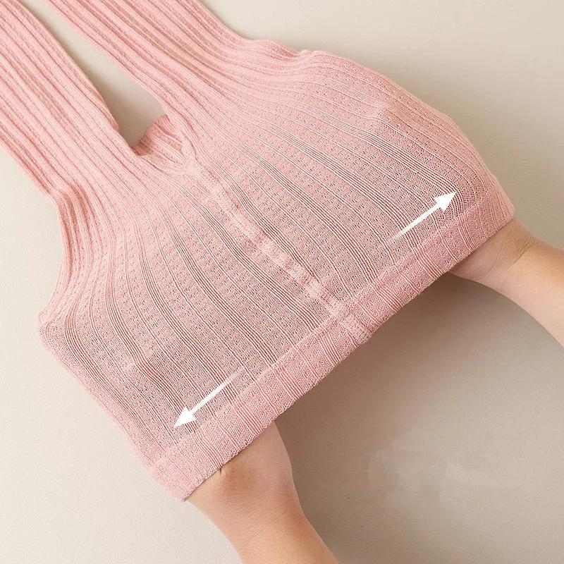 Leggings moulants extensibles en coton pour bébés filles de 0 à 12 ans, pantalons côtelés à volants