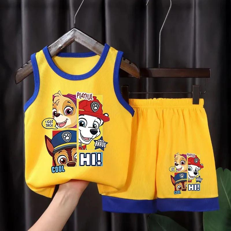 PAW Patrol – ensemble de vêtements de Sport en maille à séchage rapide pour enfants, vêtements de ba