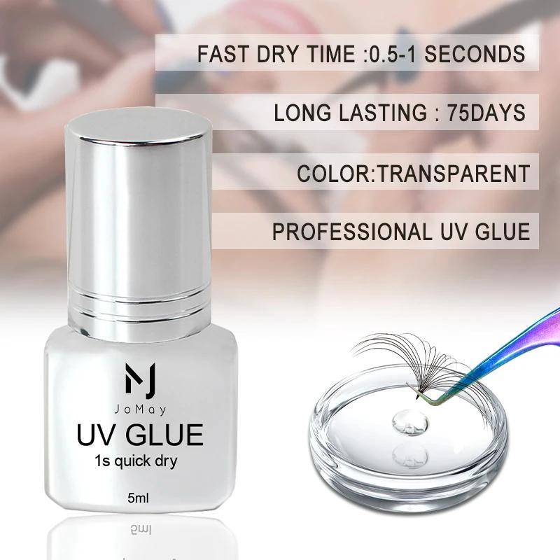 JOMAY 5ml cils adhésif 1s pour colle UV rétention longue durée 75 jours avec lampe UV colle pour Ext