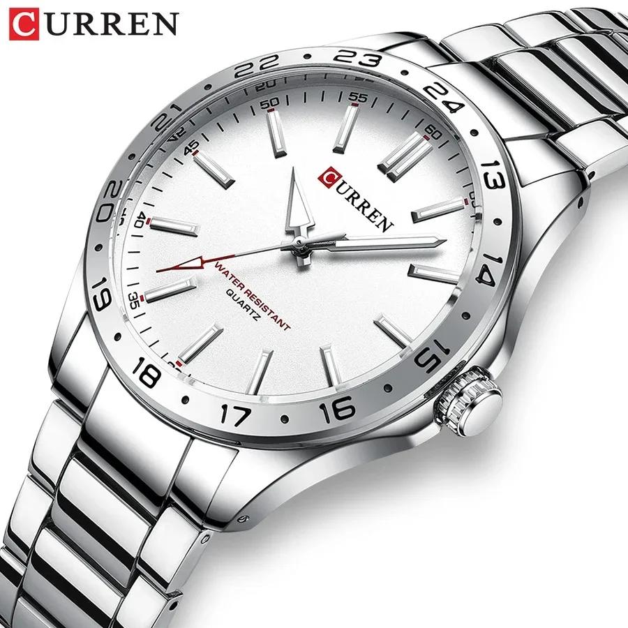 CURREN 8452 hommes montre à Quartz Ultra mince Simple Hodinky mode montre-bracelet en acier inoxydab