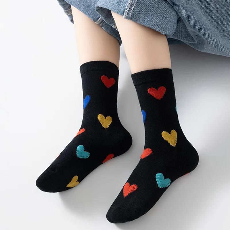 Trois paires de chaussettes fille pour le printemps et l'automne, douces et polyvalentes, avec un de