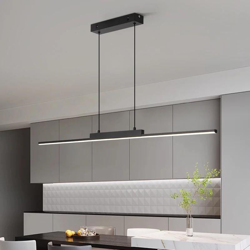 Suspension moderne Simple salle à manger lumière pour mur cuisine Long lustre salon suspension lampe