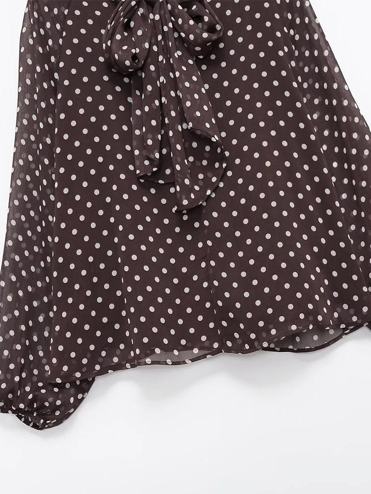 Chemisier Femme Imprimé Pois Nouvelle Collection Printemps 2026 – Blouse Élégante à Nœud Papillon et